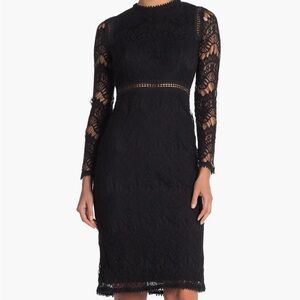 Black Lace Long Sleeve Dress